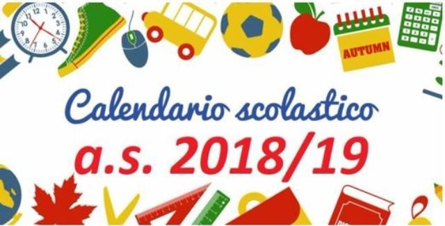 Calendario scolastico 2018/19